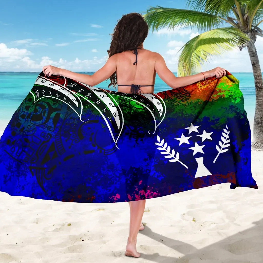 Kosrae Sarong - Tropical Leaf Rainbow Color