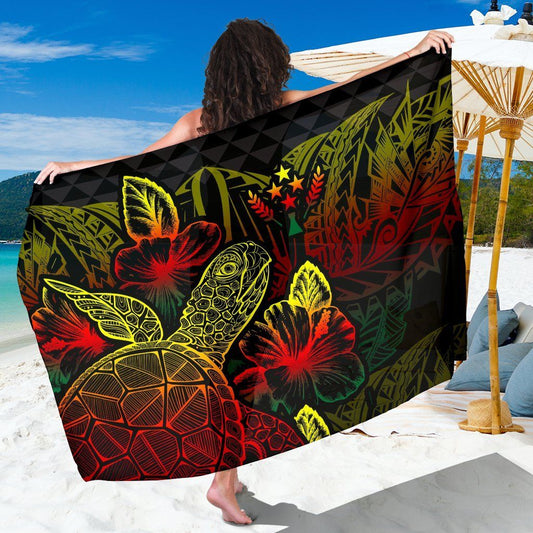 Kosrae Sarong - Turtle Hibiscus Pattern Reggae