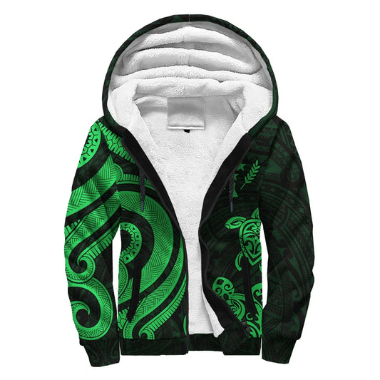 Kosrae Sherpa Hoodie - Green Tentacle Turtle
