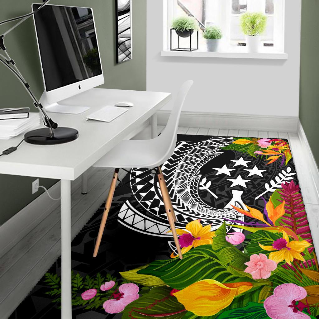 Kosrae State Area Rug - Seal Spiral Polynesian Patterns