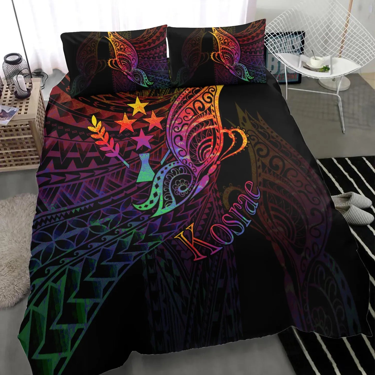 Kosrae State Bedding Set - Butterfly Polynesian Style