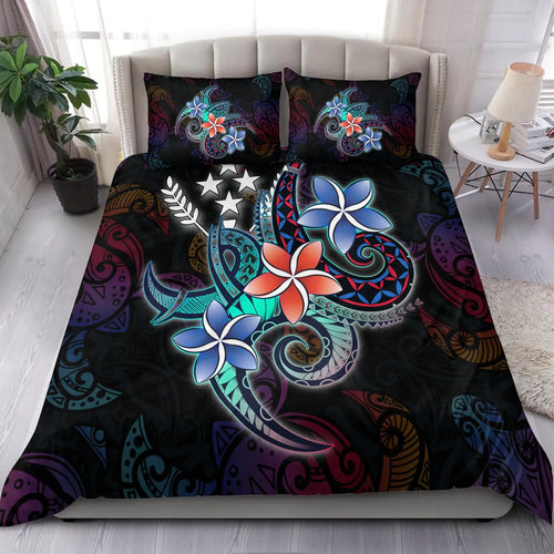 Kosrae State Bedding Set - Plumeria Flowers Style