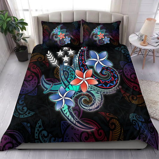 Kosrae State Bedding Set - Plumeria Flowers Style