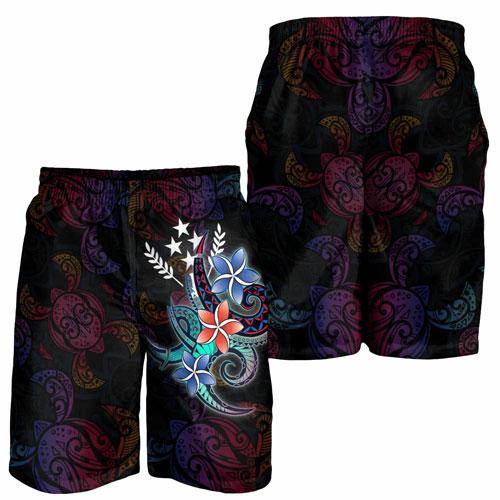 Kosrae State Men Shorts - Plumeria Flowers Style