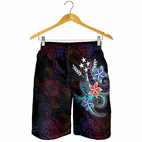 Kosrae State Men Shorts - Plumeria Flowers Style