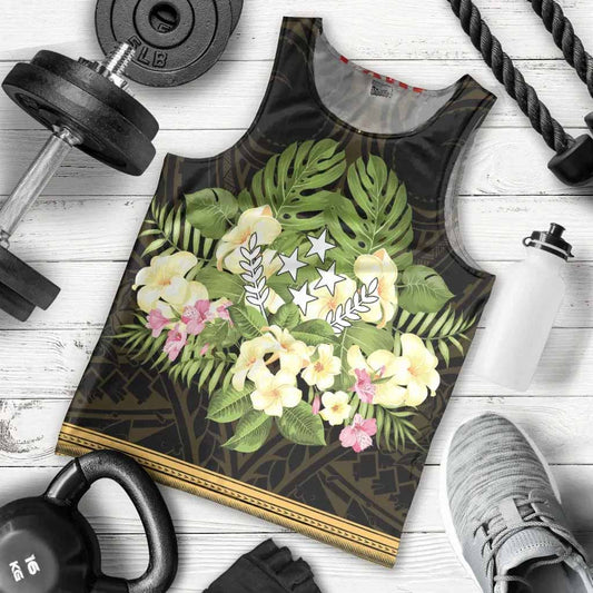 Kosrae State Men Tank Top - Polynesian Gold Patterns Collection