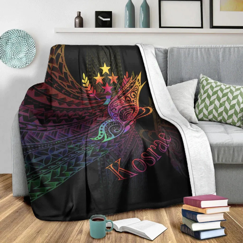 Kosrae State Premium Blanket - Butterfly Polynesian Style