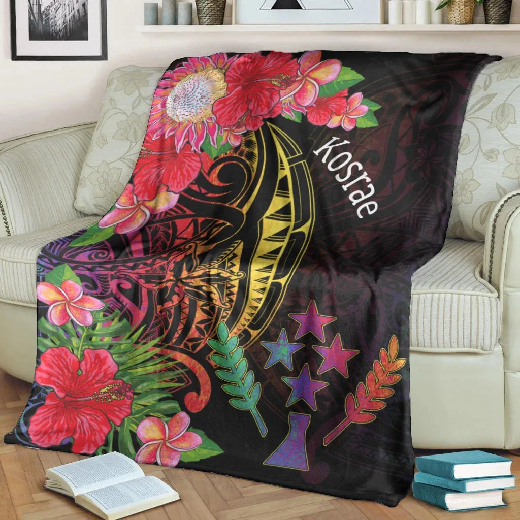Kosrae State Premium Blanket - Tropical Hippie Style
