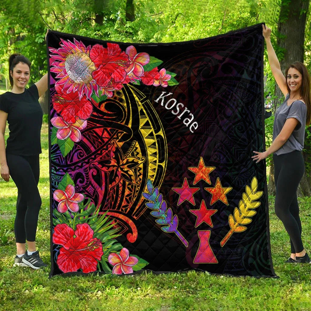 Kosrae State Premium Quilt - Tropical Hippie Style