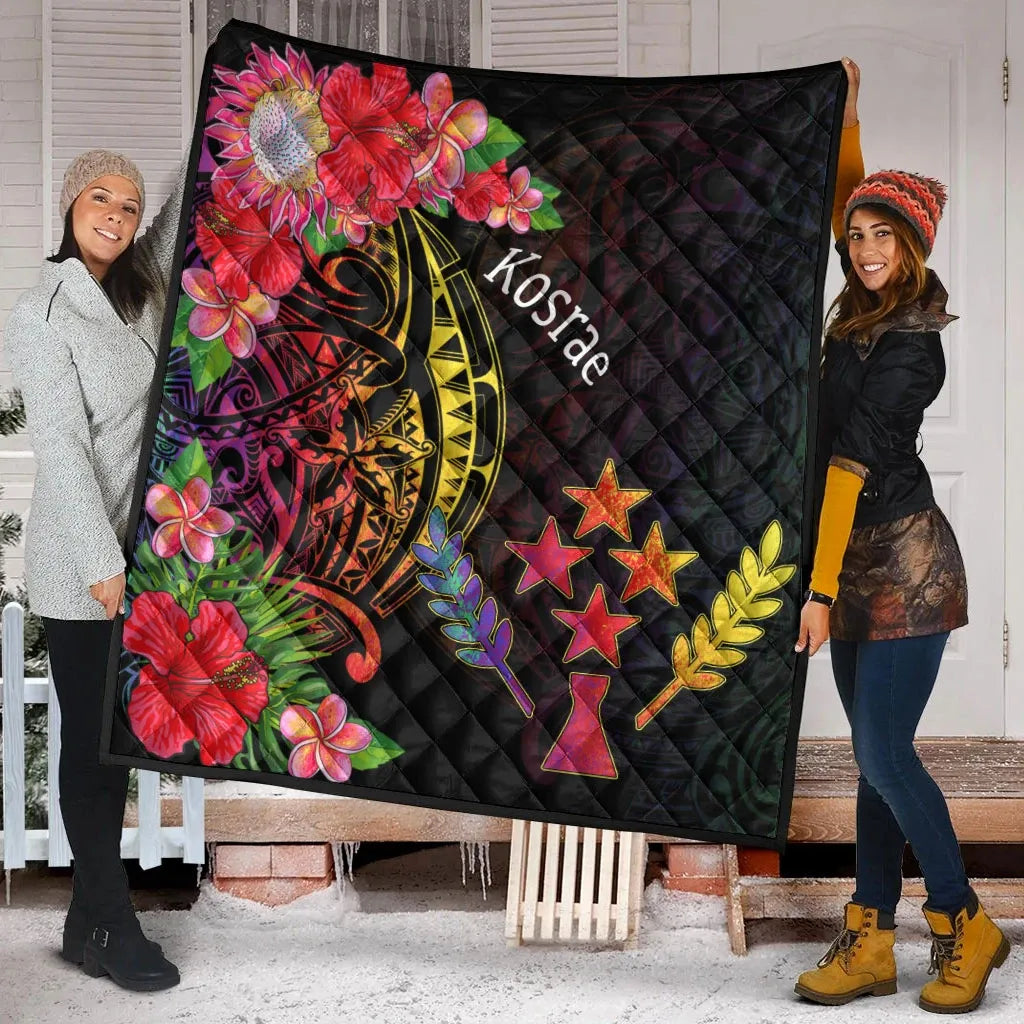 Kosrae State Premium Quilt - Tropical Hippie Style