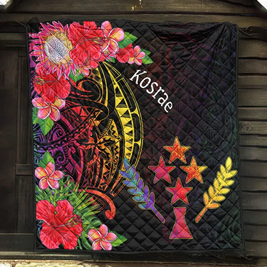 Kosrae State Premium Quilt - Tropical Hippie Style