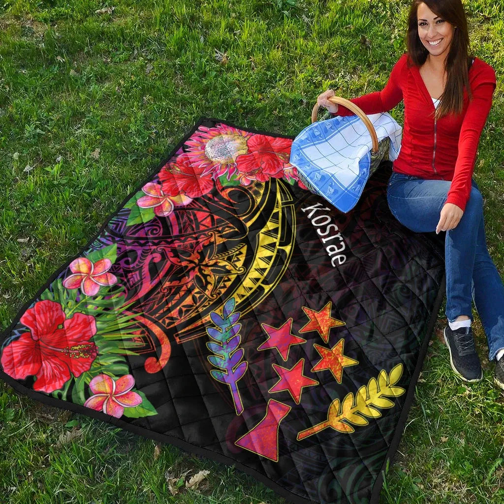 Kosrae State Premium Quilt - Tropical Hippie Style