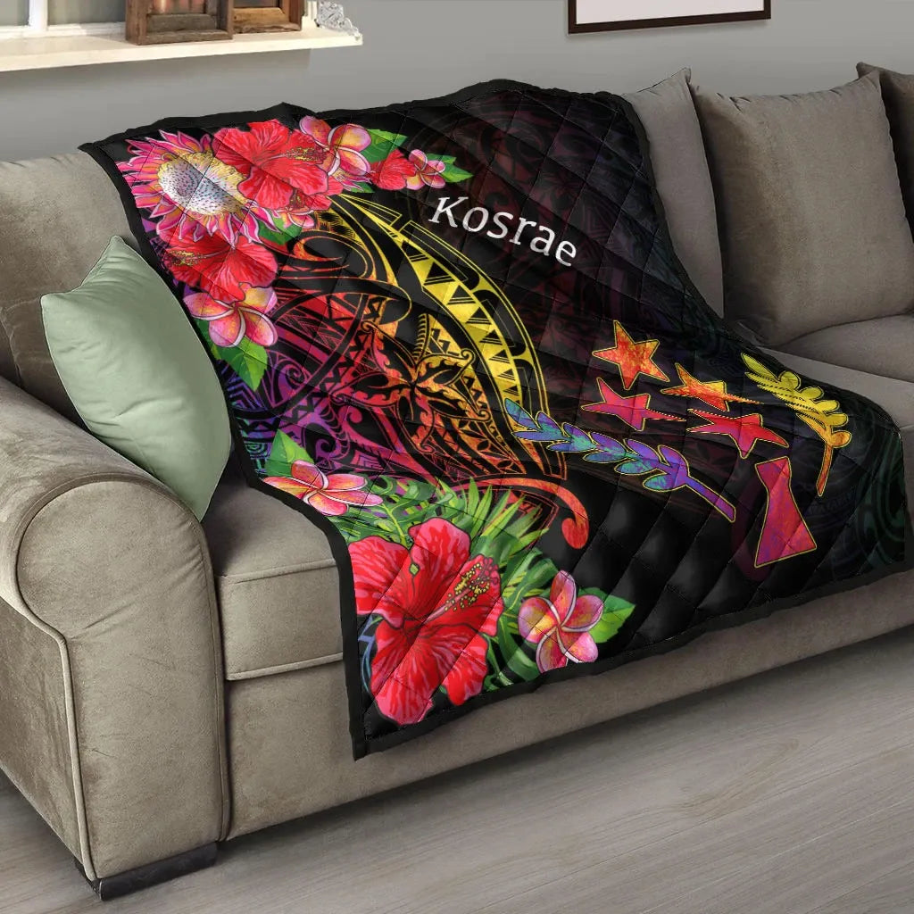 Kosrae State Premium Quilt - Tropical Hippie Style