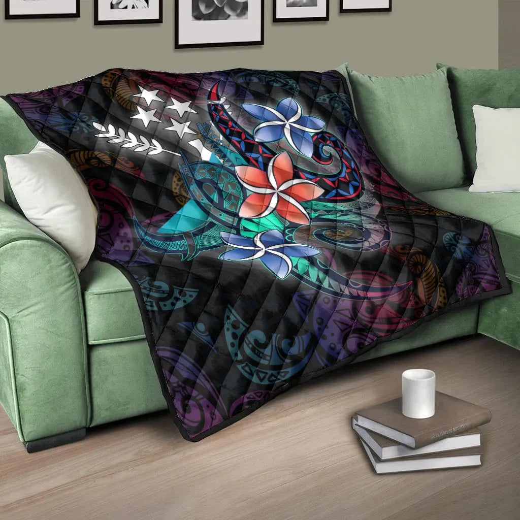 Kosrae State Quilt - Plumeria Flowers Style