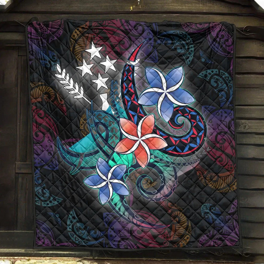 Kosrae State Quilt - Plumeria Flowers Style