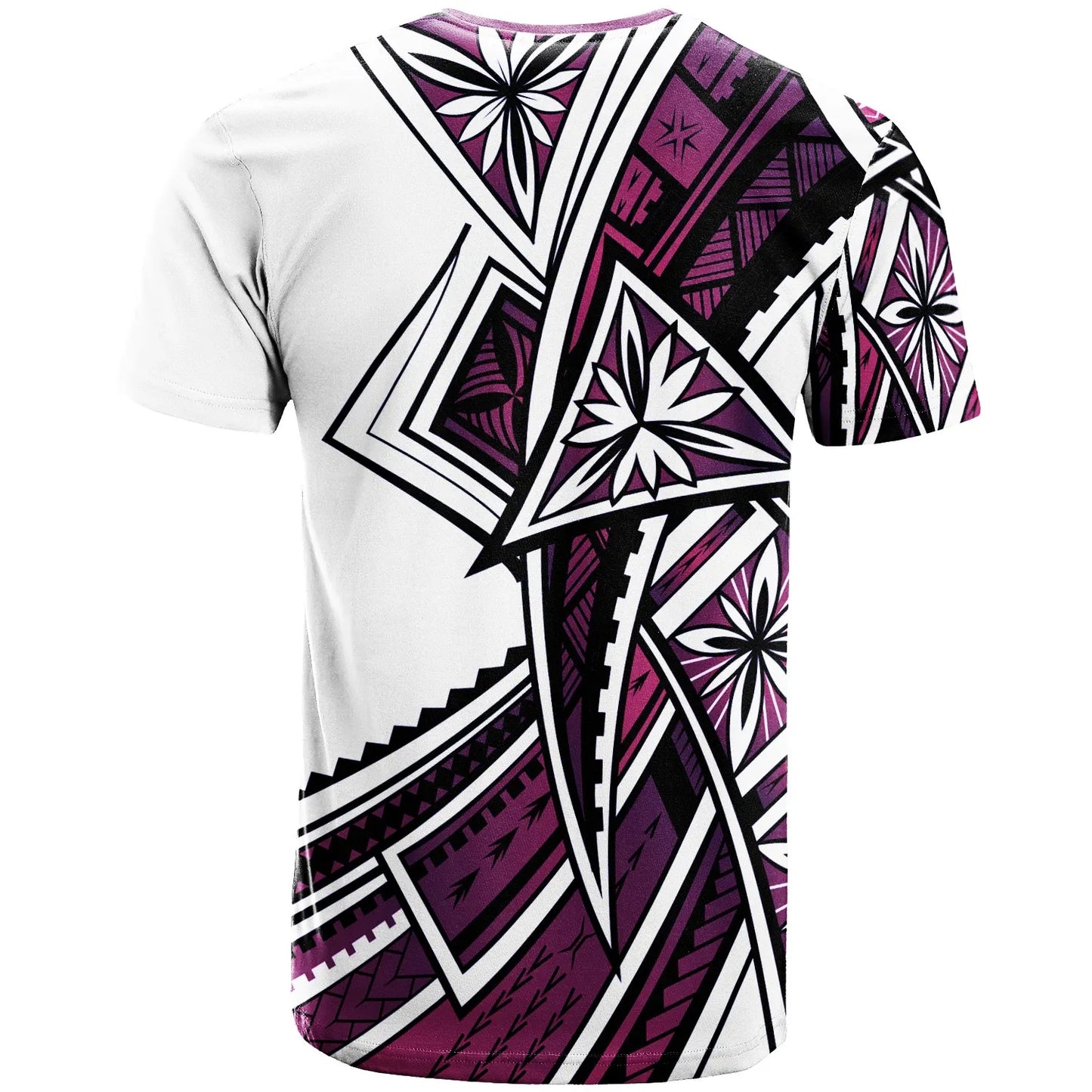 Kosrae T-Shirt - Tribal Flower Special Pattern Purple Color