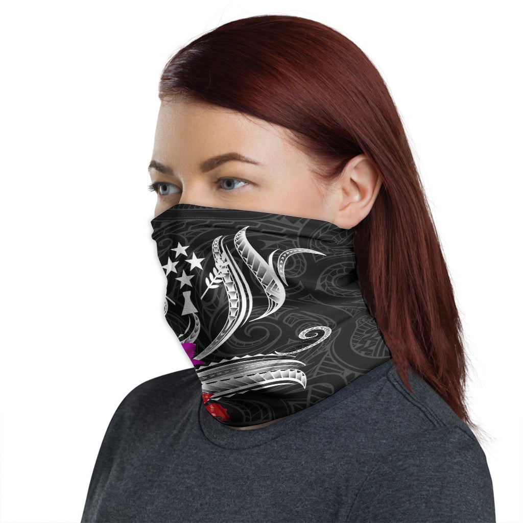 Kosrae Neck Gaiter Tropical Flower with Polynesian Pattern