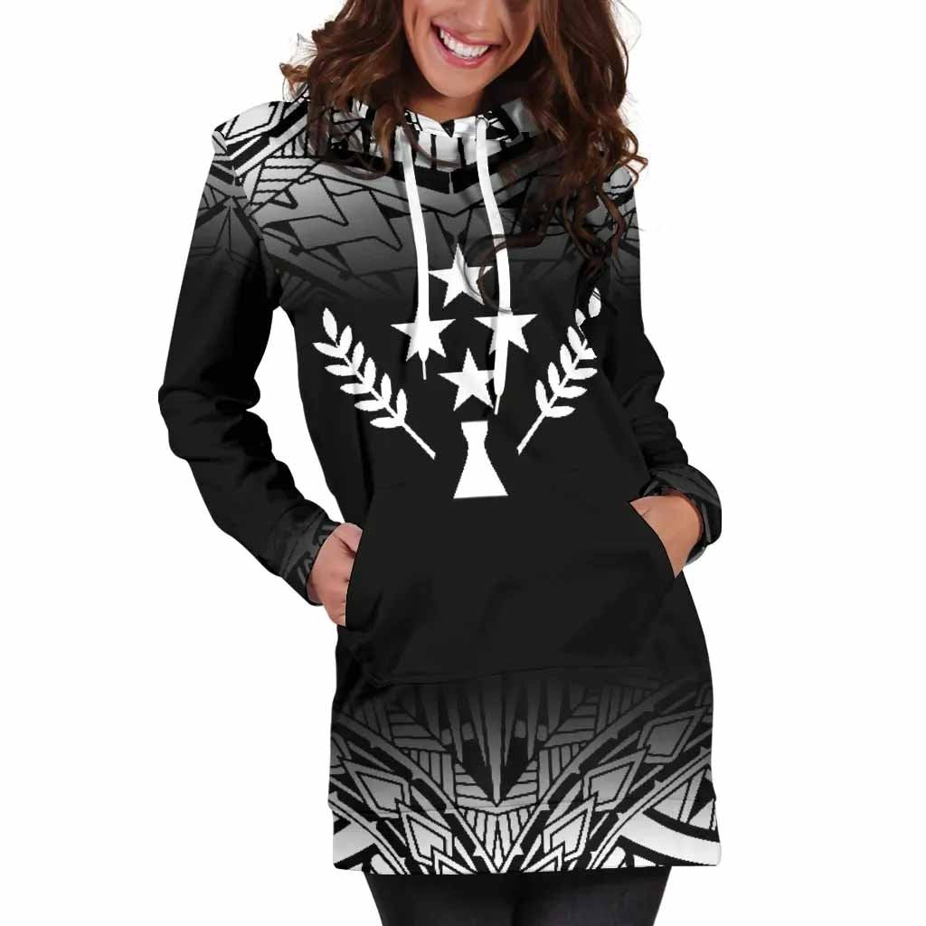 Kosrae Female Hoodie Dress - Black Fog Style