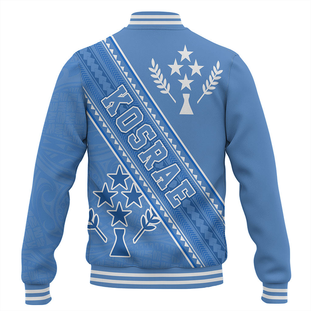 Kosrae Baseball Jacket Flag And Coat Of Arms