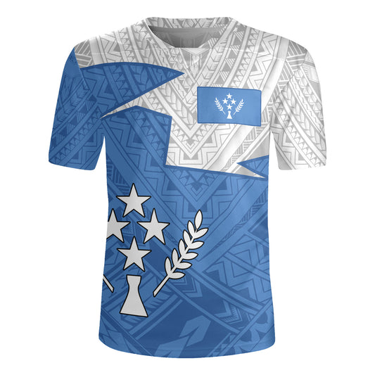 Kosrae Rugby Jersey Polynesian Tattoo Flag And Coat Of Arms