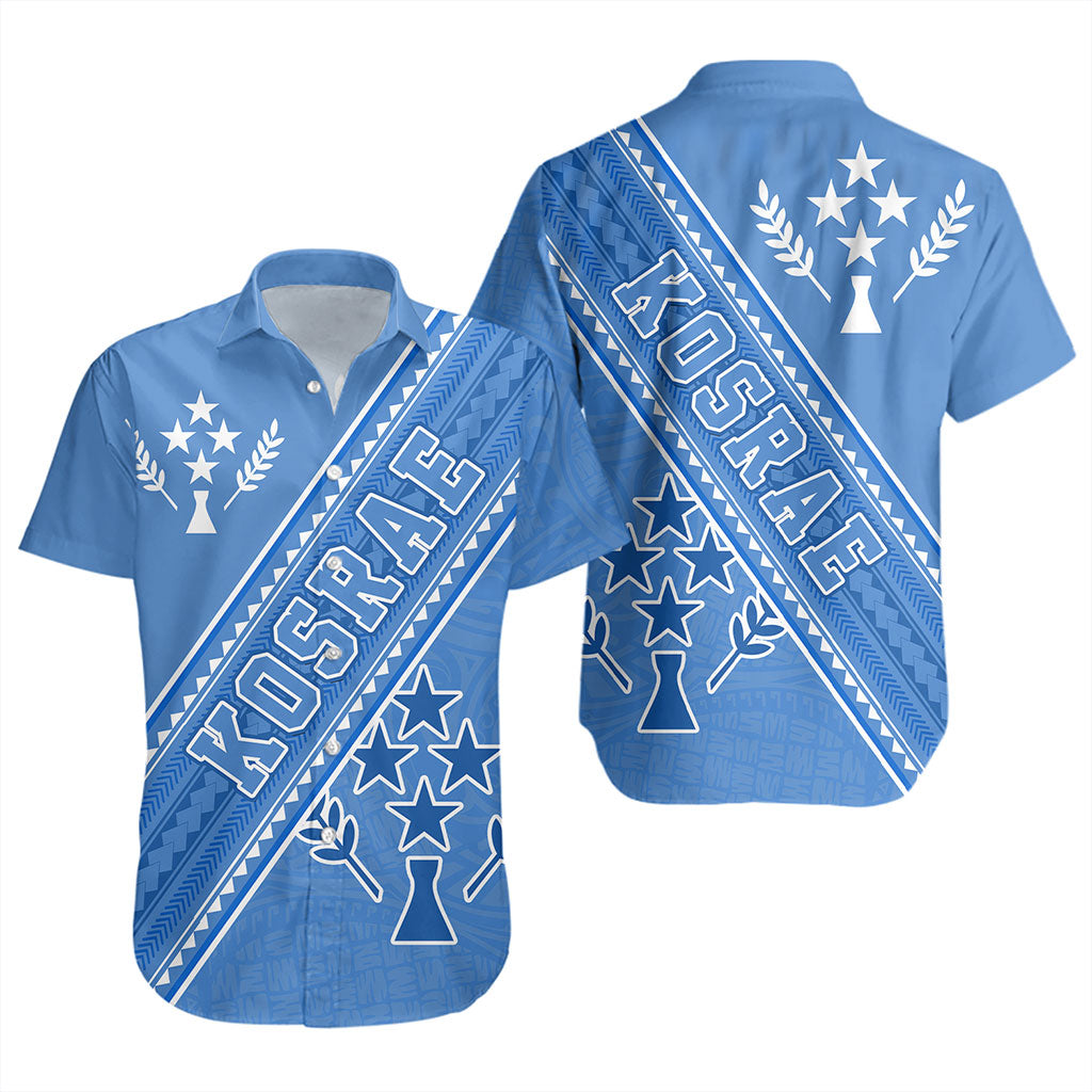 Kosrae Short Sleeve Shirt Flag And Coat Of Arms