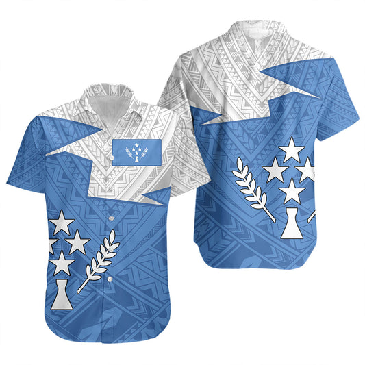 Kosrae Short Sleeve Shirt Polynesian Tattoo Flag And Coat Of Arms