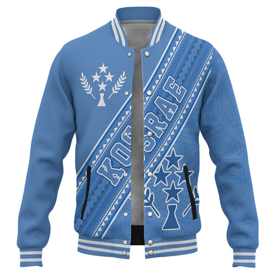 Kosrae Baseball Jacket Flag And Coat Of Arms