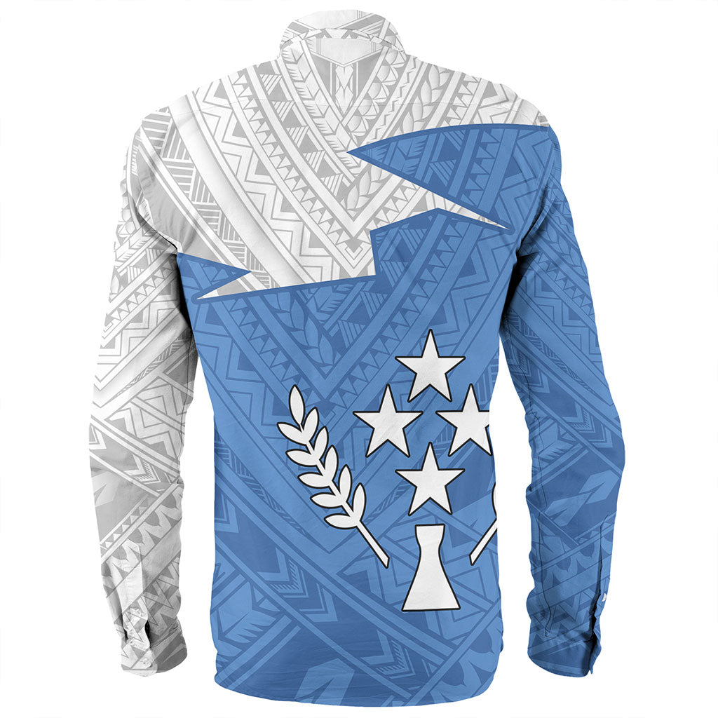 Kosrae Long Sleeve Shirt Polynesian Tattoo Flag And Coat Of Arms