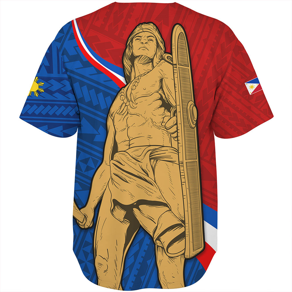 Philippines Filipinos Baseball Shirt Lapu-Lapu Hero With Polynesian Pattern
