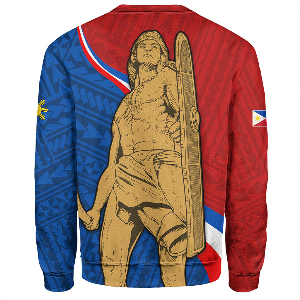 Philippines Filipinos Sweatshirt Lapu-Lapu Hero With Polynesian Pattern