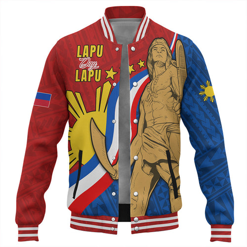 Philippines Filipinos Baseball Jacket Lapu-Lapu Hero With Polynesian Pattern