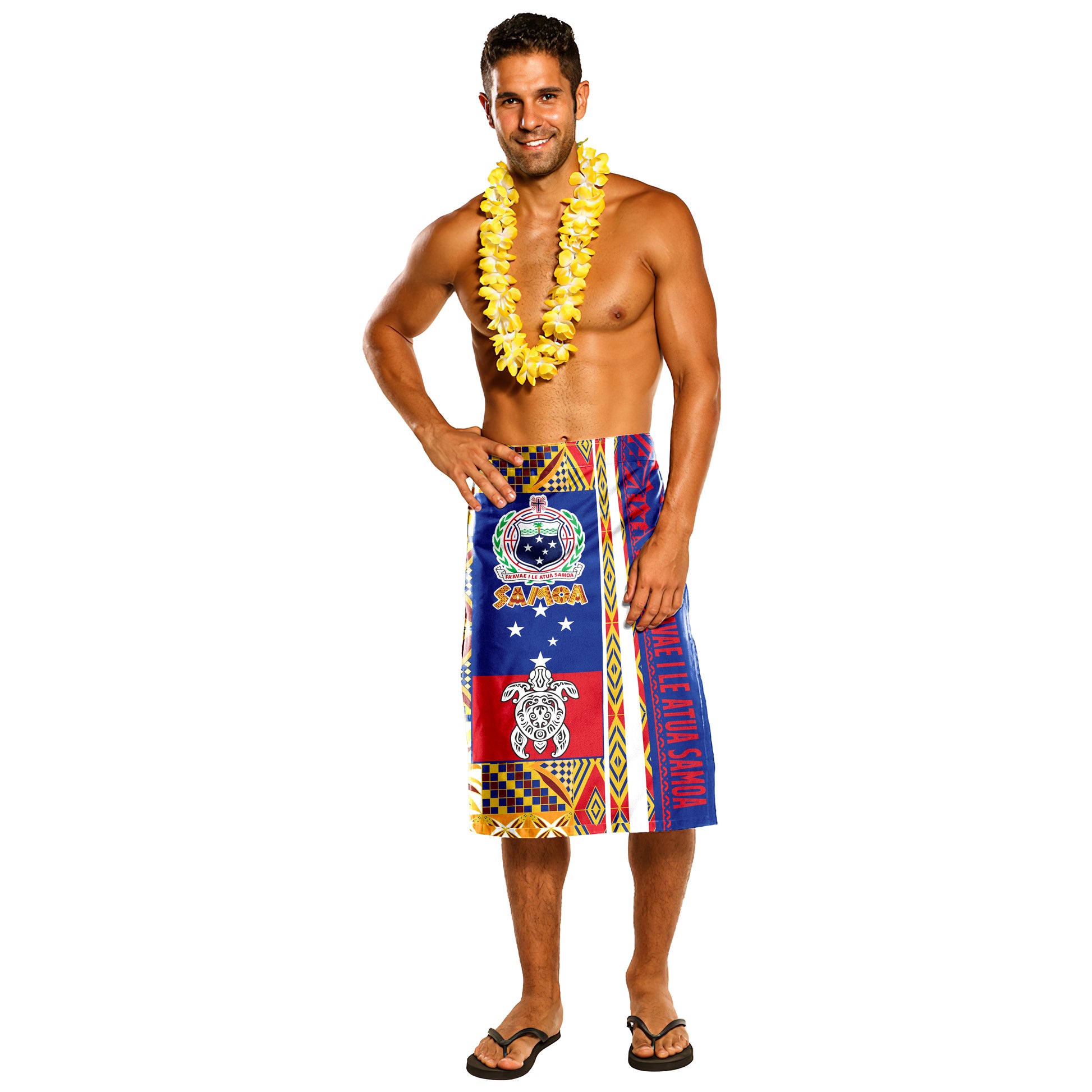 Samoa Lavalava - Custom Samoa Coat Of Arms With Traditional Siapo Mamanu Patterns