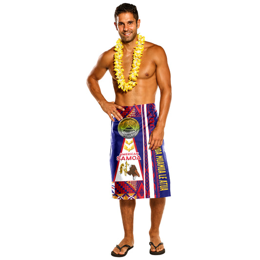 American Samoa Lavalava - Custom Samoa Muamua Le Atua With Seal And Mamanu Siapo Patterns