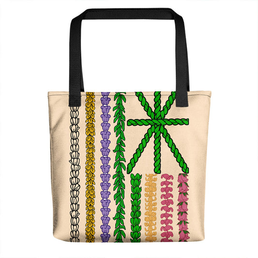 Hawaii Tote Bag Lei Flower Flag Design