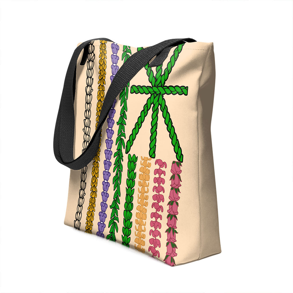 Hawaii Tote Bag Lei Flower Flag Design