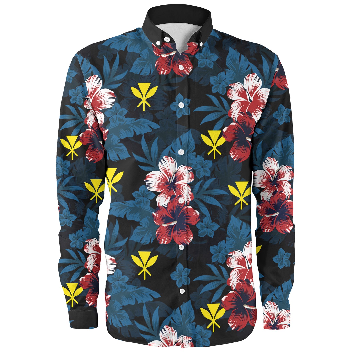 Hawaii Long Sleeve Shirt Kanaka Islands Pattern Floral