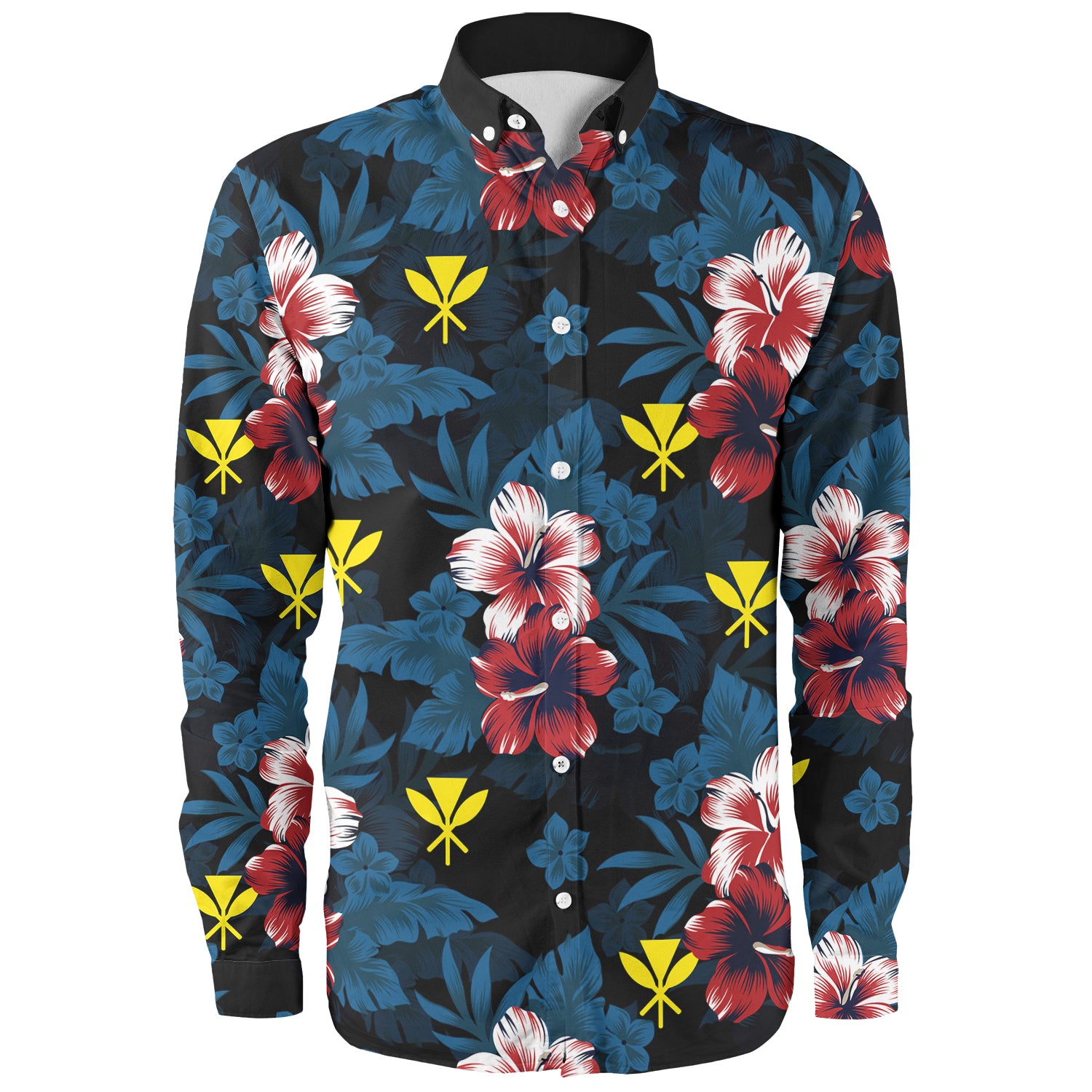 Hawaii Long Sleeve Shirt Kanaka Islands Pattern Floral