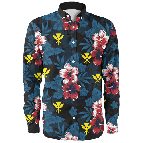 Hawaii Long Sleeve Shirt Kanaka Islands Pattern Floral