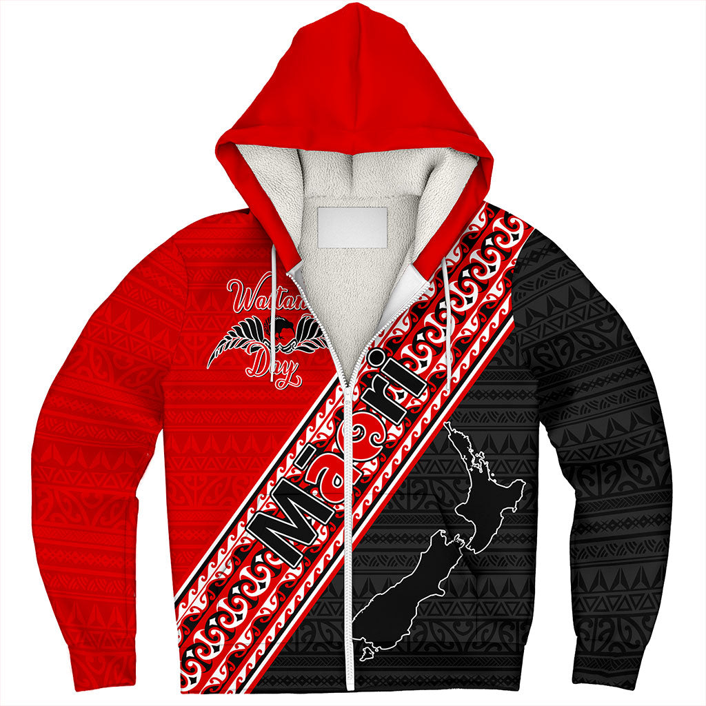 New Zealand Sherpa Hoodie Maori Aotearoa Tribal Waitangi Day