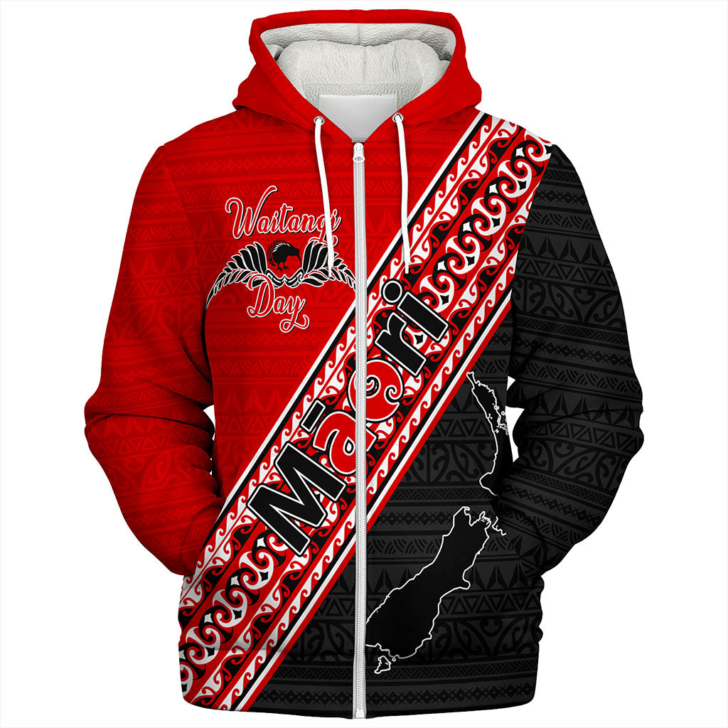 New Zealand Sherpa Hoodie Maori Aotearoa Tribal Waitangi Day
