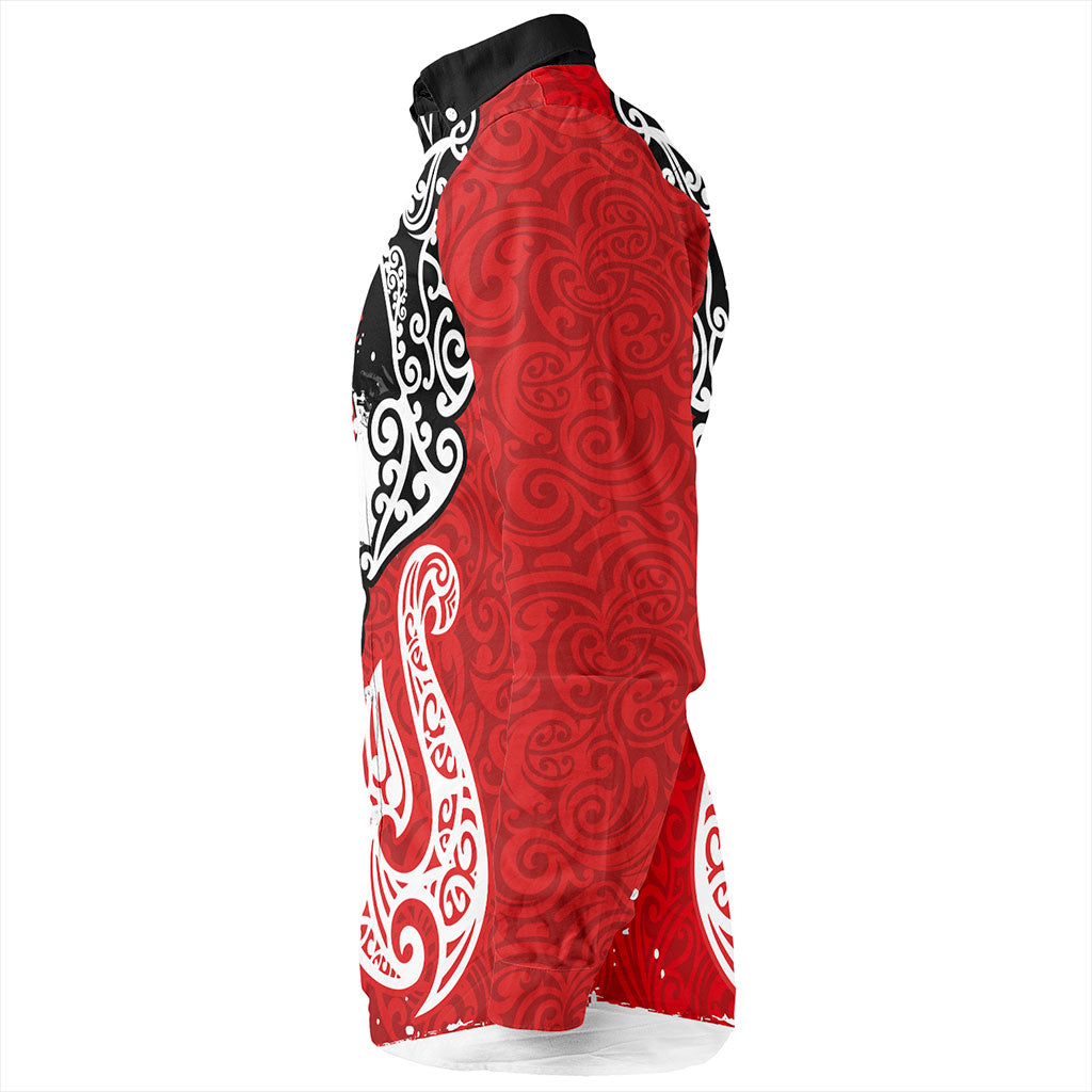 New Zealand Long Sleeve Shirt Maori People Of New Zealand Grunge Pattern