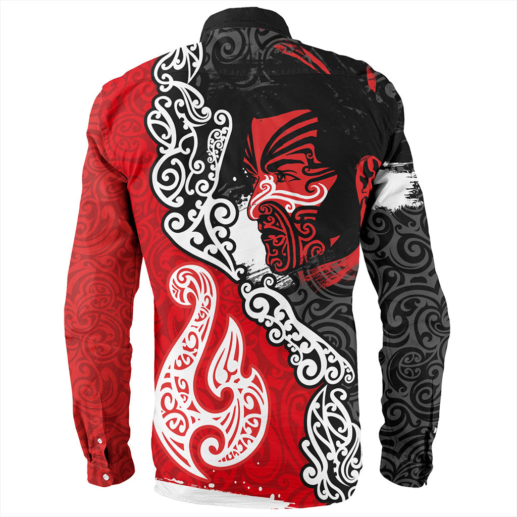 New Zealand Long Sleeve Shirt Maori People Of New Zealand Grunge Pattern