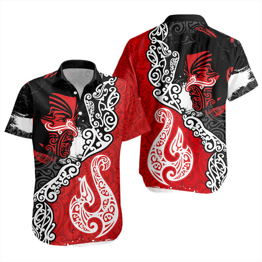 New Zealand Short Sleeve Shirt Maori People Of New Zealand Grunge Pattern