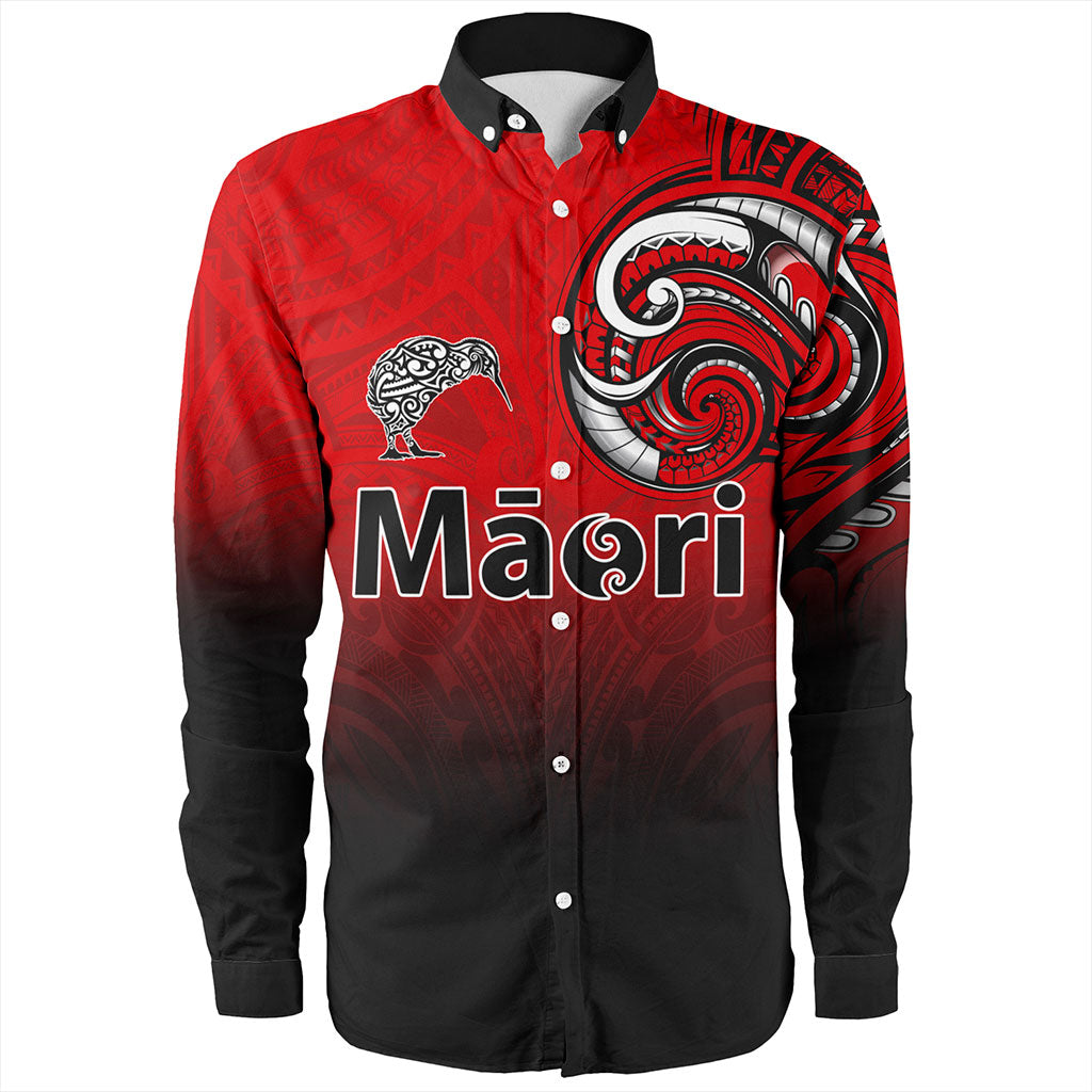 New Zealand Long Sleeve Shirt Maori Kiwi Bird Tribal Style