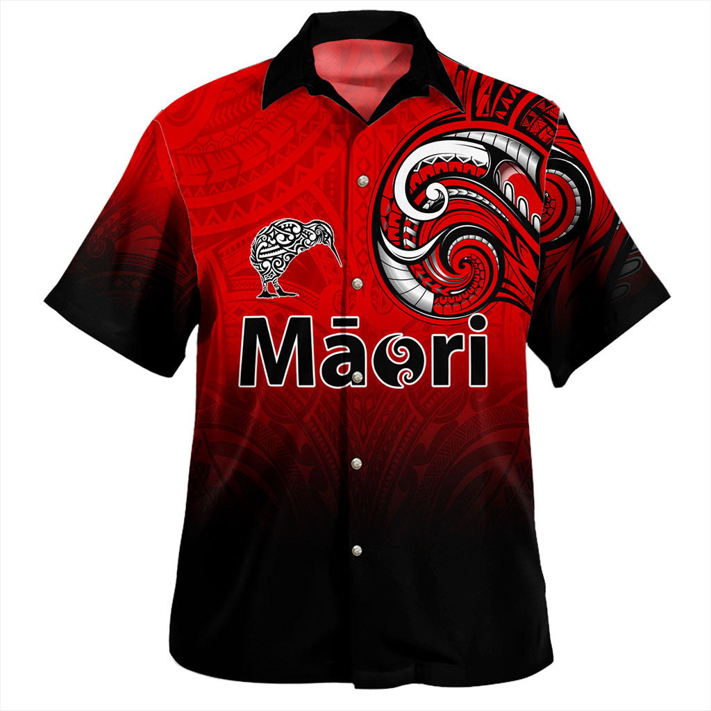 New Zealand Hawaiian Shirt Maori Kiwi Bird Tribal Style