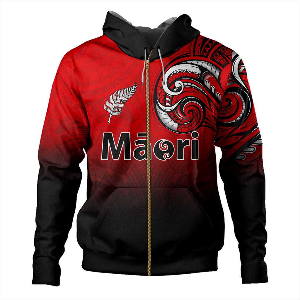 New Zealand Hoodie Maori Silver Fern Tribal Style