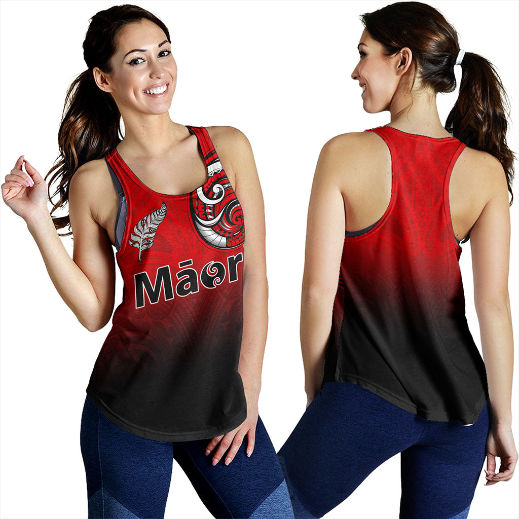 New Zealand Women Tank Maori Silver Fern Tribal Style