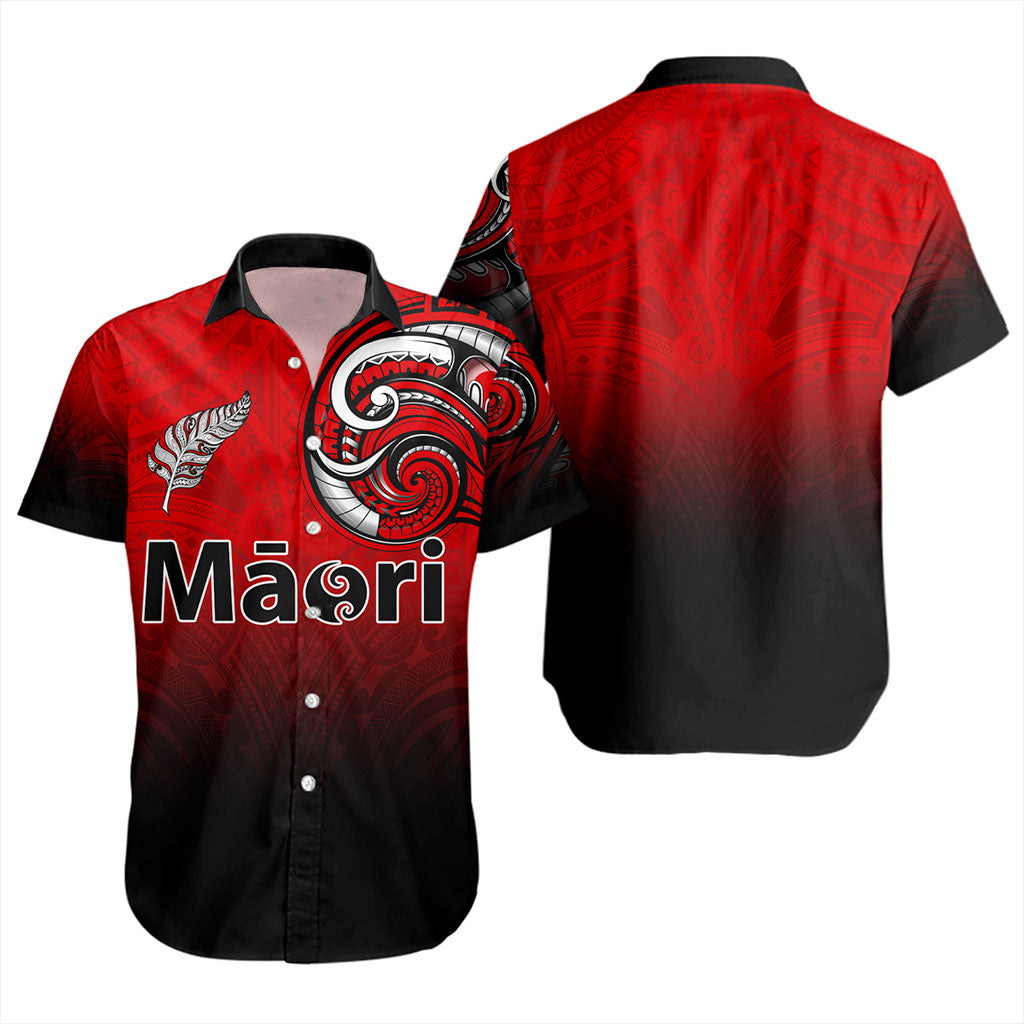 New Zealand Short Sleeve Shirt Maori Silver Fern Tribal Style