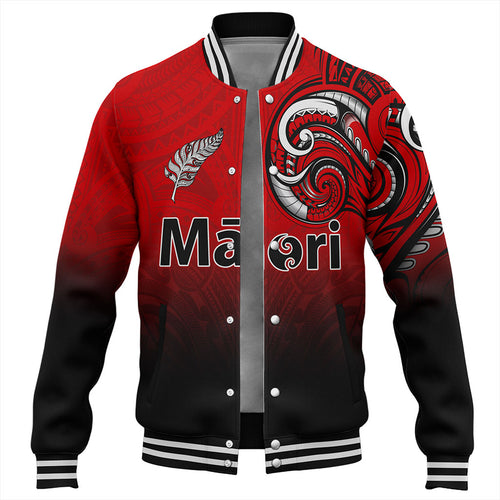 New Zealand Baseball Jacket Maori Silver Fern Tribal Style