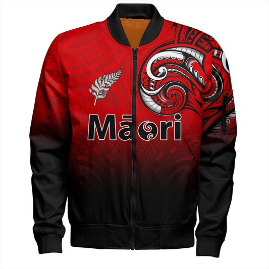 New Zealand Bomber Jacket Maori Silver Fern Tribal Style